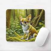 Niedlicher kleiner Chihuahua im Wald Mousepad (Mit Mouse)