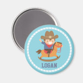 Niedlicher kleiner Cowboy auf Magnet (Vorderseite/Rückseite)