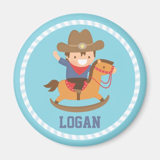 Niedlicher kleiner Cowboy auf Magnet (Vorne)