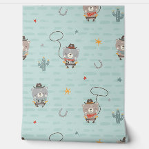 Niedlicher kleiner Cowboy Sheriff Bär auf blau