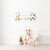 Niedlicher kleiner Dinosaurier-Junge Geburtstagsba Banner (Insitu)
