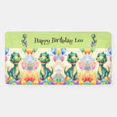 Niedlicher kleiner Dinosaurier mit viel farbenfroh Banner (Horizontal)