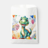 Niedlicher kleiner Dinosaurier mit viel farbenfroh Geschenktütchen (Vorderseite)