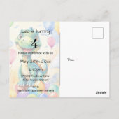 Niedlicher kleiner Dinosaurier mit viel farbenfroh Postkarte (Rückseite)