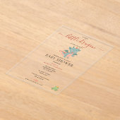 Niedlicher Kleiner Drache auf dem Weg Babydusche Acryleinladungen (Ablage )