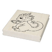 Niedlicher kleiner Drache, der eine Cups-Farbseite Gummistempel (Stempel)