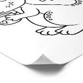 Niedlicher kleiner Drache, der eine Cups-Farbseite Poster (Ecke)