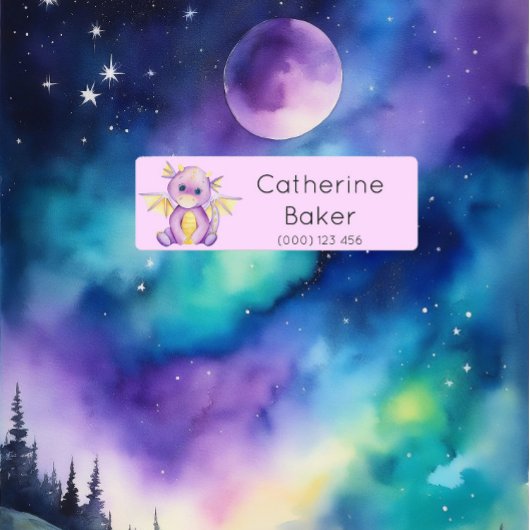 Niedlicher Kleiner Drache Kinder nennen Labels Etiketten