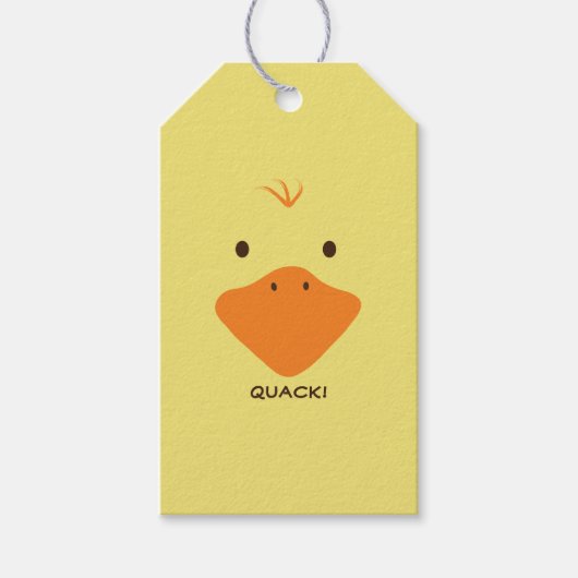 Niedlicher kleiner Ducky-Face Personalisierter Tex Geschenkanhänger (Vorderseite)