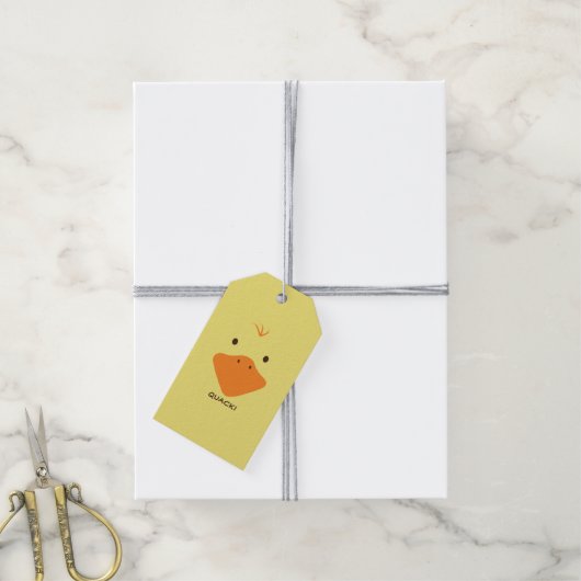Niedlicher kleiner Ducky-Face Personalisierter Tex Geschenkanhänger (Mit Garn)