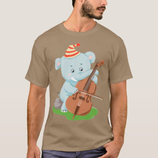 Niedlicher kleiner Elefant, der Geige spielt T-Shirt