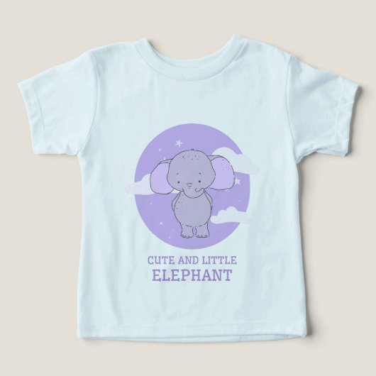 Niedlicher Kleiner Elefant Lavender Kinderzimmer K (Design Vorderseite)