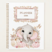 Niedlicher Kleiner Elefant mit Pumpkins Planer (Vorderseite)