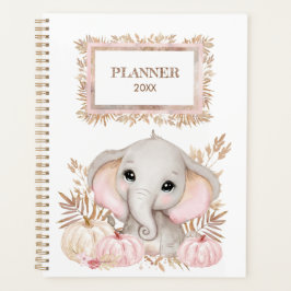 Niedlicher Kleiner Elefant mit Pumpkins Planer