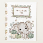 Niedlicher Kleiner Elefant mit Pumpkins Planer (Vorderseite)