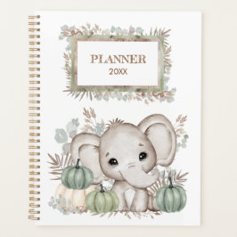Niedlicher Kleiner Elefant mit Pumpkins Planer