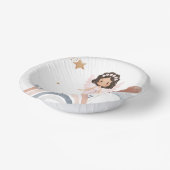 Niedlicher Kleiner Engel afro Girls Balloon Geburt Pappteller (Gewinkelt)