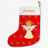 Niedlicher Kleiner Engel auf Red Kleiner Weihnachtsstrumpf (Rückseite)