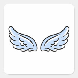 Niedlicher Kleiner Engel-Flügel Quadratischer Aufkleber