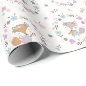 Niedlicher Kleiner Fall Fox mit Blume in sanften F Geschenkpapier (Rolleneckpunkt)
