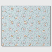 Niedlicher Kleiner Fall Fox mit Blume in sanften F Geschenkpapier (Flach)