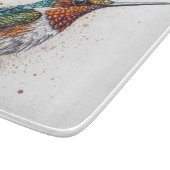 Niedlicher kleiner, farbiger Kolibri in Wasserfarb Schneidebrett (Ecke)