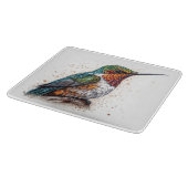 Niedlicher kleiner, farbiger Kolibri in Wasserfarb Schneidebrett (Ecke)