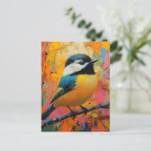 Niedlicher kleiner farbiger Vogel Postkarte (Stehend Vorderseite)