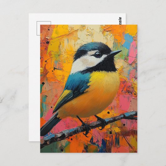 Niedlicher kleiner farbiger Vogel Postkarte (Vorne/Hinten)