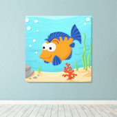 Niedlicher kleiner Fisch Leinwanddruck (Insitu (Holzboden))
