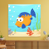 Niedlicher kleiner Fisch Leinwanddruck (Insitu (Wohnzimmer))