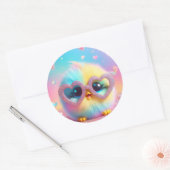Niedlicher kleiner Fluffy Chick Runder Aufkleber (Umschlag)