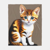 Niedlicher kleiner Fluffy Kitty, Katze Fleecedecke (Vorderseite)