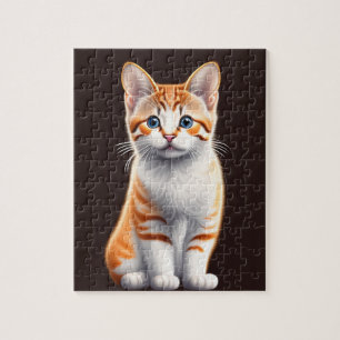 Niedlicher kleiner Fluffy Kitty, Katze Puzzle