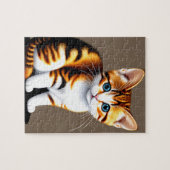 Niedlicher kleiner Fluffy Kitty, Katze Puzzle (Horizontal)