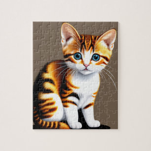 Niedlicher kleiner Fluffy Kitty, Katze Puzzle
