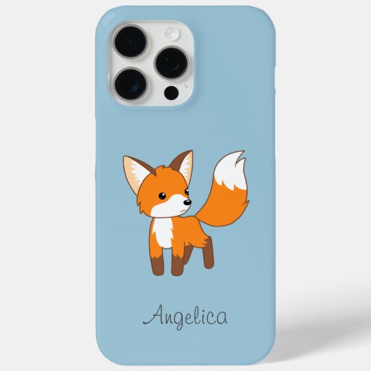 Niedlicher kleiner Fox auf blau Case-Mate iPhone Hülle (Rückseite)