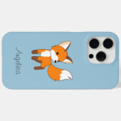 Niedlicher kleiner Fox auf blau Case-Mate iPhone Hülle (Rückseite (Horizontal))