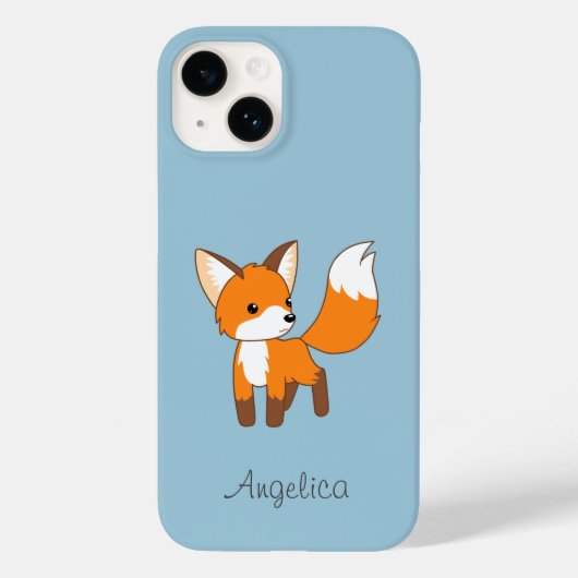 Niedlicher kleiner Fox auf blau Case-Mate iPhone Hülle (Rückseite)