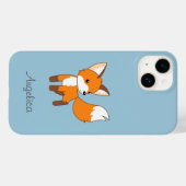 Niedlicher kleiner Fox auf blau Case-Mate iPhone Hülle (Rückseite (Horizontal))