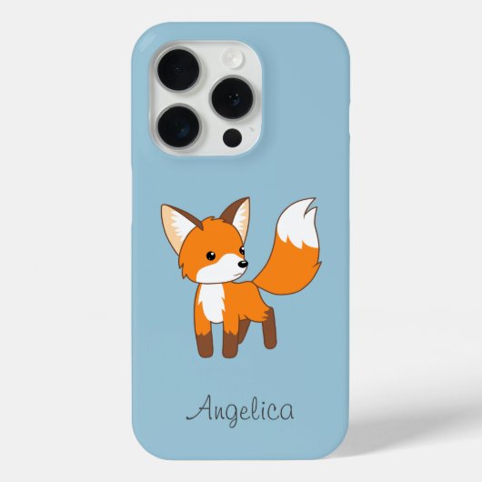 Niedlicher kleiner Fox auf blau Case-Mate iPhone Hülle (Rückseite)