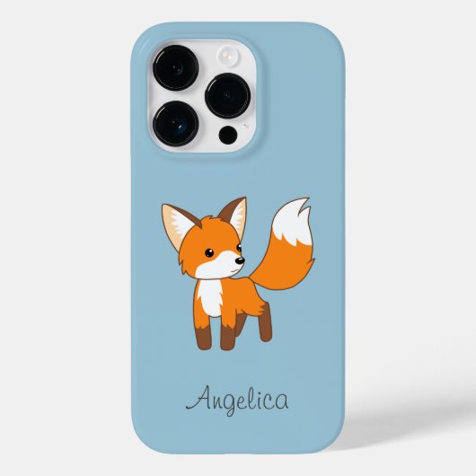 Niedlicher kleiner Fox auf blau Case-Mate iPhone Hülle (Rückseite)