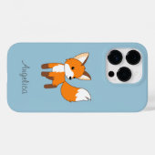 Niedlicher kleiner Fox auf blau Case-Mate iPhone Hülle (Rückseite (Horizontal))