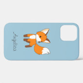 Niedlicher kleiner Fox auf blau Case-Mate iPhone Hülle (Rückseite (Horizontal))