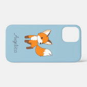 Niedlicher kleiner Fox auf blau Case-Mate iPhone Hülle (Rückseite (Horizontal))