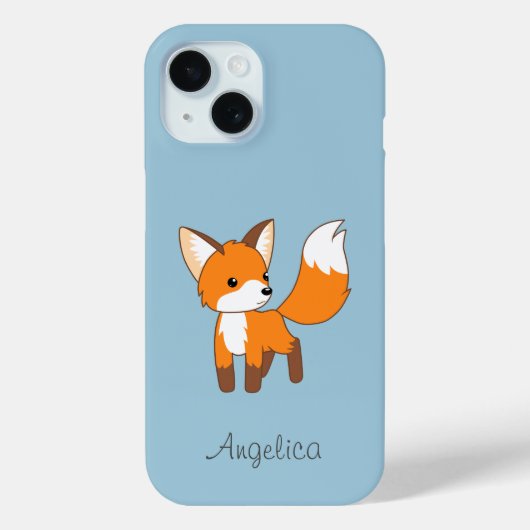 Niedlicher kleiner Fox auf blau Case-Mate iPhone Hülle (Rückseite)