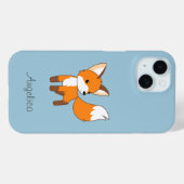 Niedlicher kleiner Fox auf blau Case-Mate iPhone Hülle (Rückseite (Horizontal))