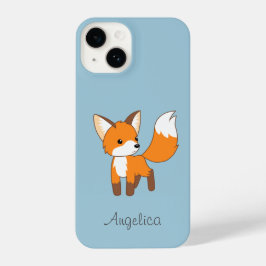 Niedlicher kleiner Fox auf blau iPhone 14 Hülle
