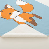 Niedlicher kleiner Fox auf blau Sherpadecke (3/4)