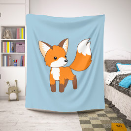 Niedlicher kleiner Fox auf blau Sherpadecke